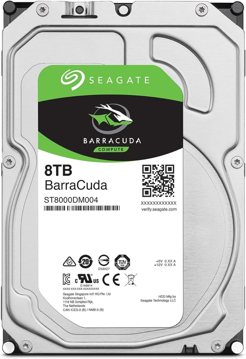 Seagate BarraCuda 8 TB Internal Hard Drive HDD – 3.5 Inch SATA 6 Gb/s, 5,400 RPM, 256 MB Cache for Computer Desktop PC (ST8000DMZ04/004)