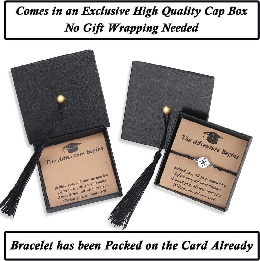 SAM & LORI Unique Grad Cap Box 2026 Graduation Gifts for Her/Him - Adjustable Unisex Bracelet for Primary/Middle School/High School/College Grads B0BWYSSGZJ