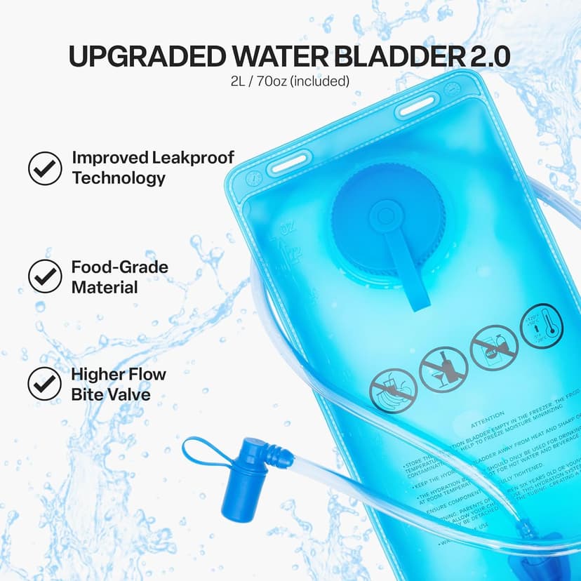 Everfun Hydration Backpack 18L with Water Bladder 2L/3L Hiking Water Backpack Women Men Hydration Pack Insulated Lightweight Day Hydropack with Storage for Hiking, Biking, Running, Festival