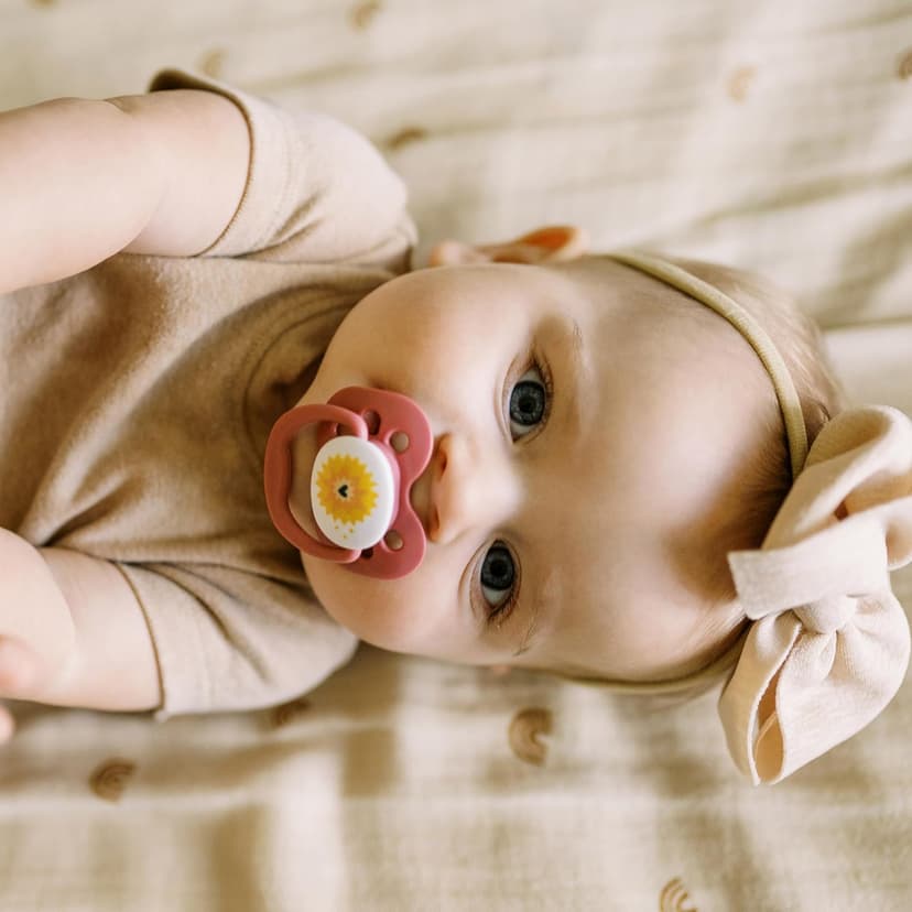 Dr. Brown's Advantage Baby Pacifier, Fully Symmetrical Soother with Soft Silicone Bulb, Lavender Love, 0-6m, BPA Free, 2 Pack