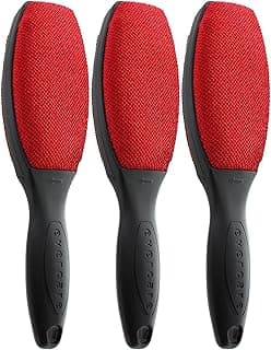 Evercare Magik Brush with Black Handle- Double-Sided Lint Remover Brush, Pet Hair and Dust Cleaner for Clothing, Bedding, Upholstery - Trusted Fabric Lint Roller, Reusable Lint Brush (3-Pack)