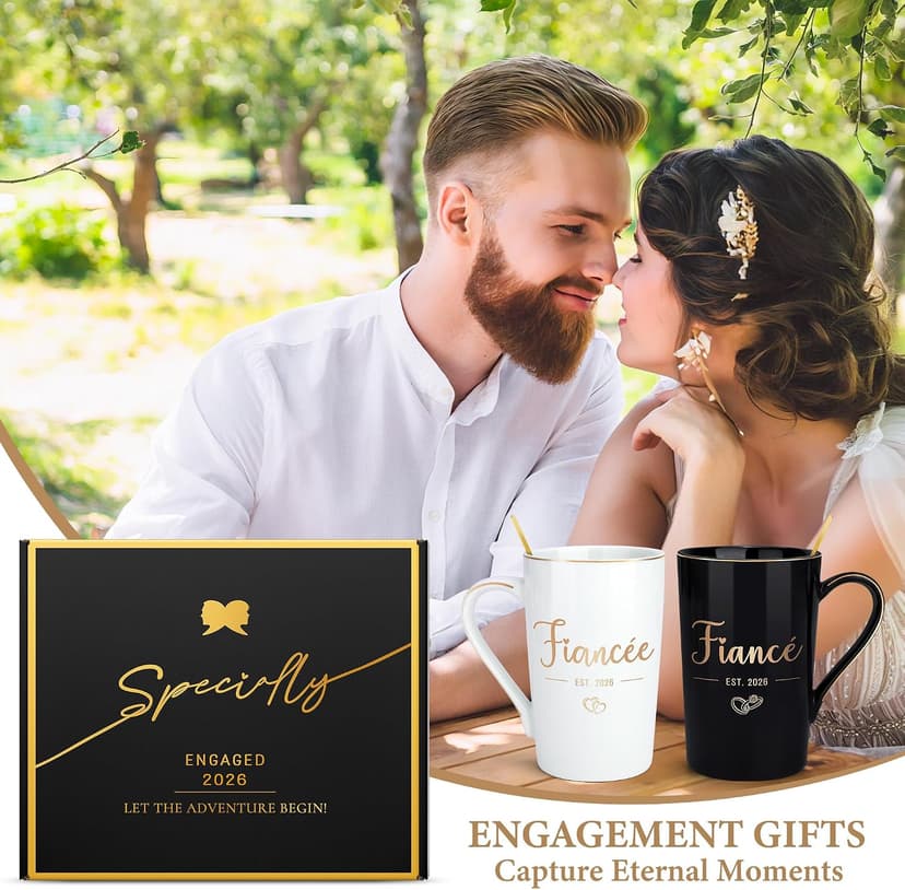 Engagement Gifts for Couples Newly Engaged Gifts for Couple Happy Engagement Gift for Women Fiance Gift for Women Just Engaged Decorations Ideas with Mugs Socks Candle Card for Her Him Men Best Friend B0FDGTK7ZJ