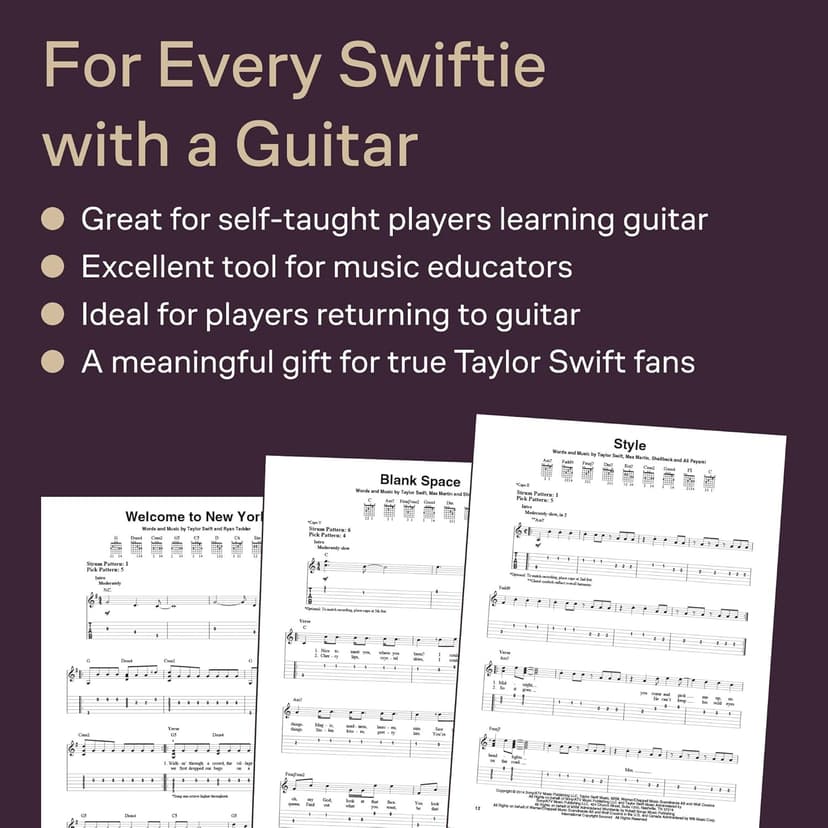 Taylor Swift: 1989 - Easy Guitar Sheet Music Book with Notes and Tablature | Beginner Guitar Songbook for Practice and Performance | Pop Guitar Method ... and Teachers (Easy Guitar With Notes & Tab)
