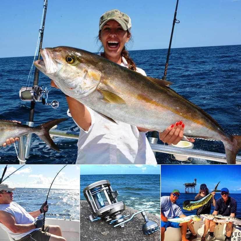 Sougayilang Line Counter Trolling Reel Conventional Level Wind Fishing Reel