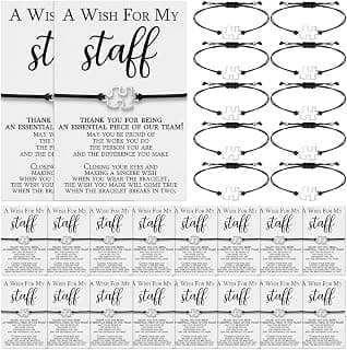 Team Puzzle Piece Bracelet, Thank You Postcard, a Wish for My Staff, for Employee Coworker Teacher Huquary Staff Appreciation Gifts Bulk B0CHFMWQFH