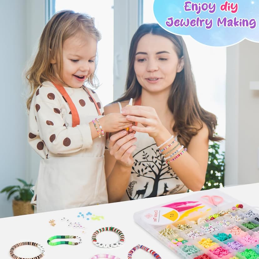 OHOME Stocking Stuffers for Kids - 5300 Clay Beads Bracelet Making Kit,Arts and Crafts for Kids Ages 8-12,Christmas Gifts Crafts Games Toys for 3-10 Year Old Birthday,Travel Essential