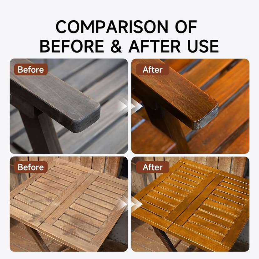 Wood Stain, 16 Oz Water Based Wood Stain and Sealer in One - No Priming, No Top Coat Required, Fast Drying|Low Odor|Non-Toxic, Perfect for Indoor and Outdoor Furniture (Teak with Tools)