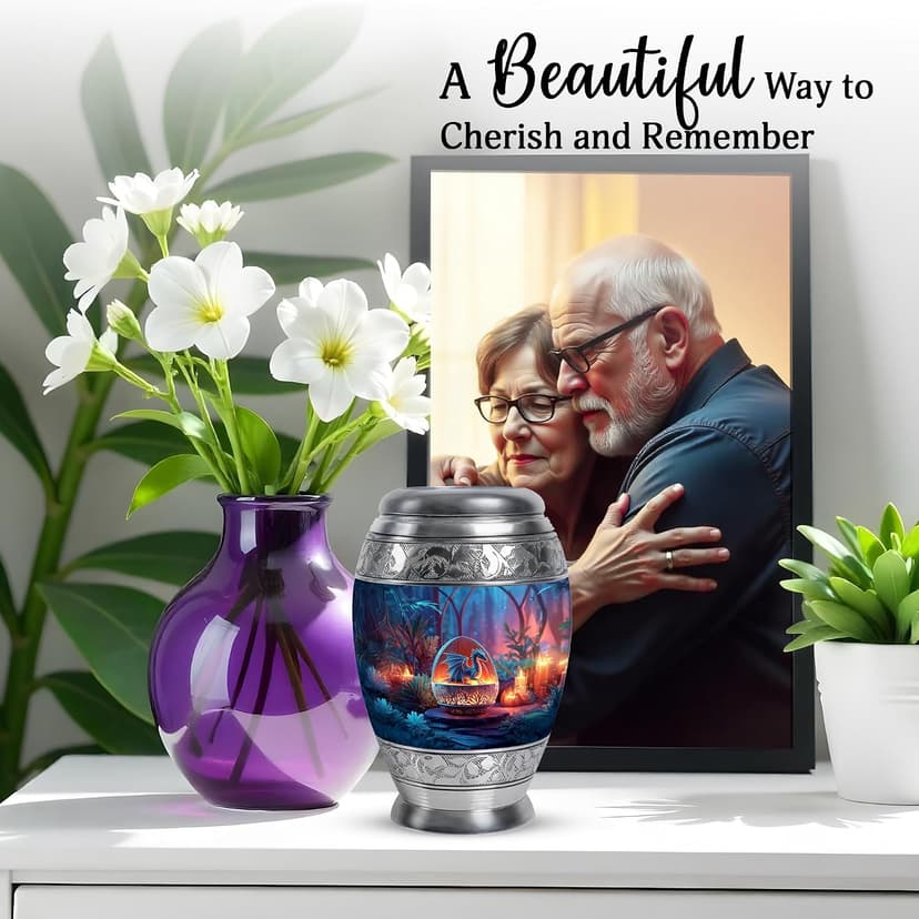 Dragon Small Funeral Urns for Adult Male - Keepsake Halloween Burial Urn for Adult Ashes - Tiny Blue Cremation Urn for Ashes for Women - 3 Inch B0FHKWCQQN