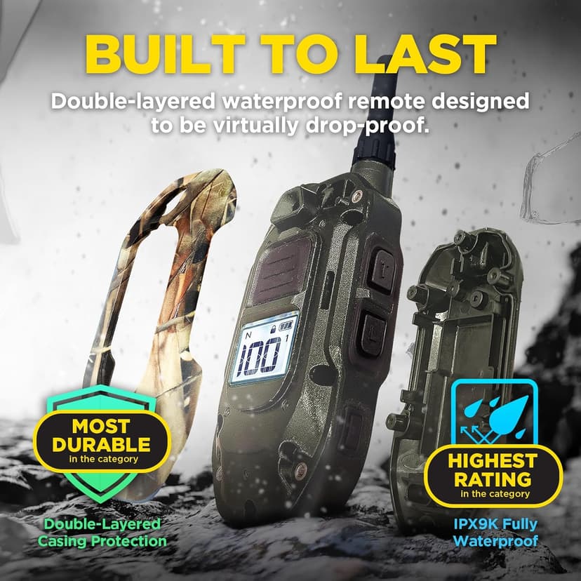 Dogtra 1900X Camouflage E-Collar - 3/4 Mile Range, Dogs 45 lbs+, IPX9K Waterproof, 100 Stimulation Levels, Vibration, Tone, Rechargeable - Ideal for Dog Owners and Professional Trainers