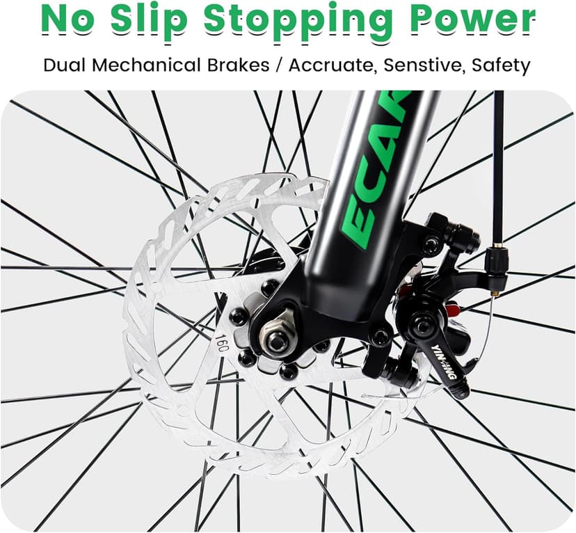 Ecarpat 24/26/27.5 Inch Mountain Bike, Full/Front Suspension Mens Boys Mountain Bike with 21 Speed Steel Frame and Dual Disc Brakes, Adult Sport Bicycle for Trail City Road, Gift Choice