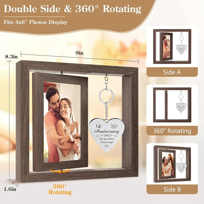 HELORAY 1 YearAnniversary Picture Frame Gifts for Couple 1 Year Anniversary Paper Gifts for Girlfriend One Year Anniversary Picture Frame for Wife Happy 1 Year Anniversary Decorations Gift for Couple B0DPFCQK5P