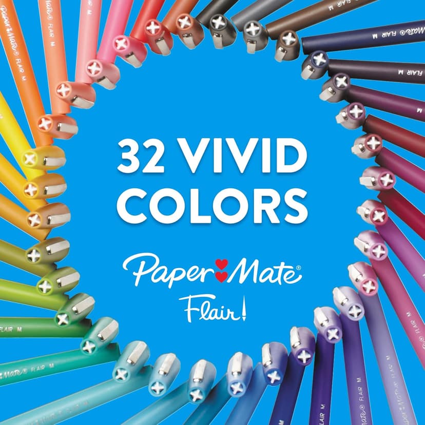 Paper Mate Flair Felt Tip Pens, Medium Point (0.7mm), 12 Count - For Arts & Crafts, Note-Taking, Journaling, School Supplies for Teachers & Students B000J09CO6