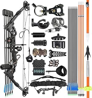 Archery Bowfishing Compound Bow Kit Ready to Fish Kit with Bowfishing Reel, Bow Fishing Arrows Right & Left Handed for Adult/Youth Fishing Hunting Target Shooting
