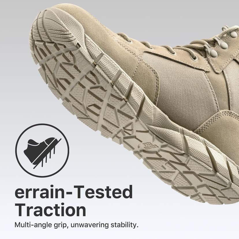 FREE SOLDIER Waterproof Hiking Work Boots Men's Tactical Boots 6 Inches Lightweight Military Boots Breathable Desert Boots