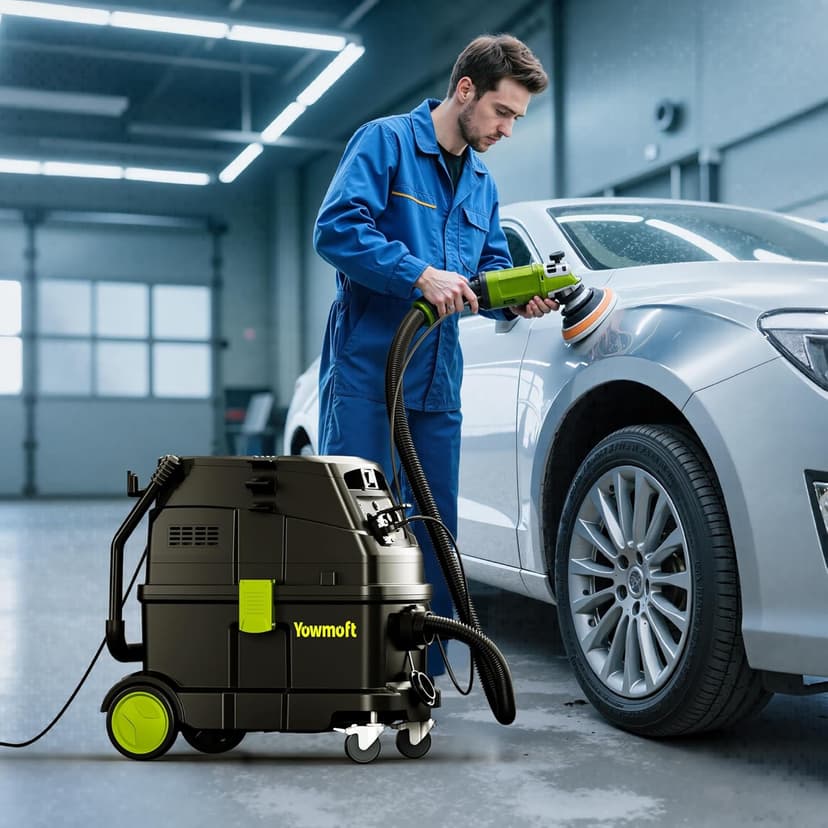 M Class 10 Gallon Dust Extractor for Woodworking with Auto Hepa Clean & Dust Indicator Light Dust Vacuum Extractor with 150CFM Airflow & Power Tool Connector for Workshop Construction (With Handle)