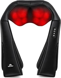 Christmas Neck Massager for Pain Relief Deep Tissue with Heat - Shiatsu Back and Shoulder Massage, Relax Gifts for Women/Men/Dad/Mom/Her/Him/Mothers Day/Fathers Gifts, Plug-in Use for Home Office Car