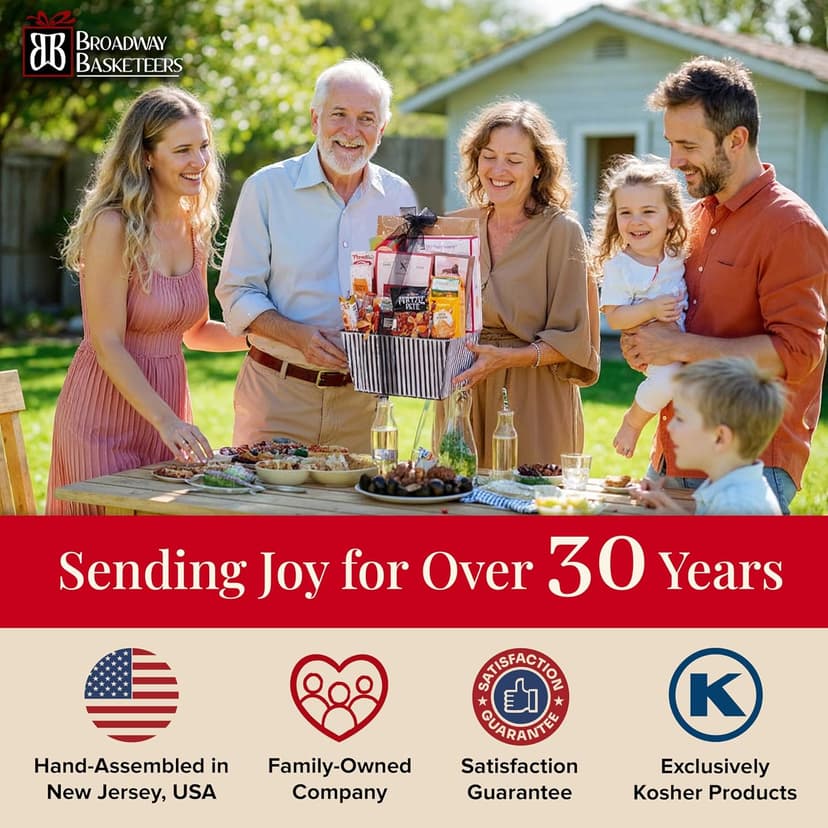 Cookies, popcorn, and pretzels for christmas, thank you, birthday, and appreciation gifting. Kosher. Broadway Basketeers Bountiful Food Gift Basket with Cookies Snacks & Treats B076BV6YHW