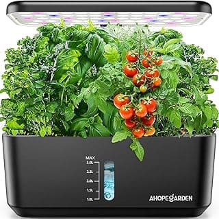 Plant Germination Kit Herb Vegetable Growth Lamp Countertop, Hydroponic Planter Grower Harvest Lettuce for Healthy Home Cooks Ahopegarden Indoor Garden Hydroponics Growing System: 10 Pods Kit with LED B0B6BB4TVC