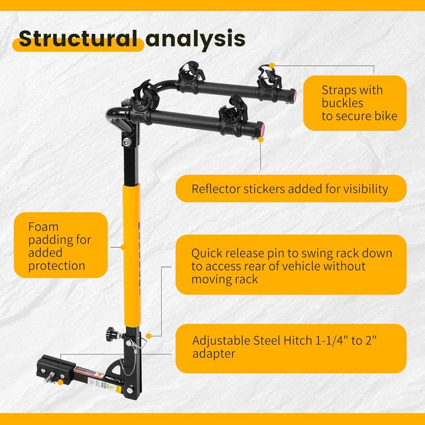 MaxxHaul 50025 Hitch Mount 2 Bike Rack For Cars, Trucks, SUV's, Minivans - 100 lb. Capacity