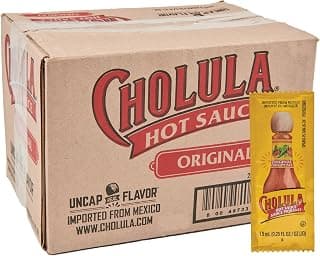 Cholula Original Hot Sauce Packets, 200 count - One 200 Count Individual Hot Sauce Packets with Mexican Peppers and Signature Spice Blend, Perfect Single-Serve Size for Delivery and Takeout B01DQ7F42C