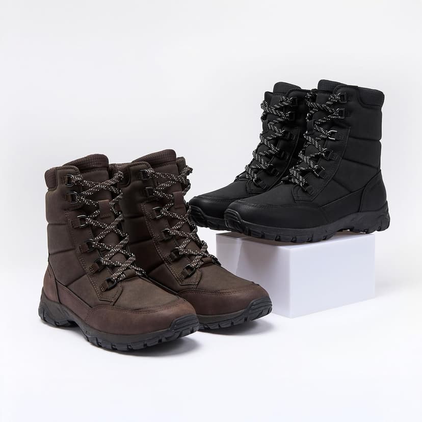 Lands' End Expedition Insulated Winter Boots for Men, Lace Up or Slip On Waterproof Mens Snow Boots, Medium or Wide Width Men's Shoes Size 8 to 13, Black, Brown, Green or Grey