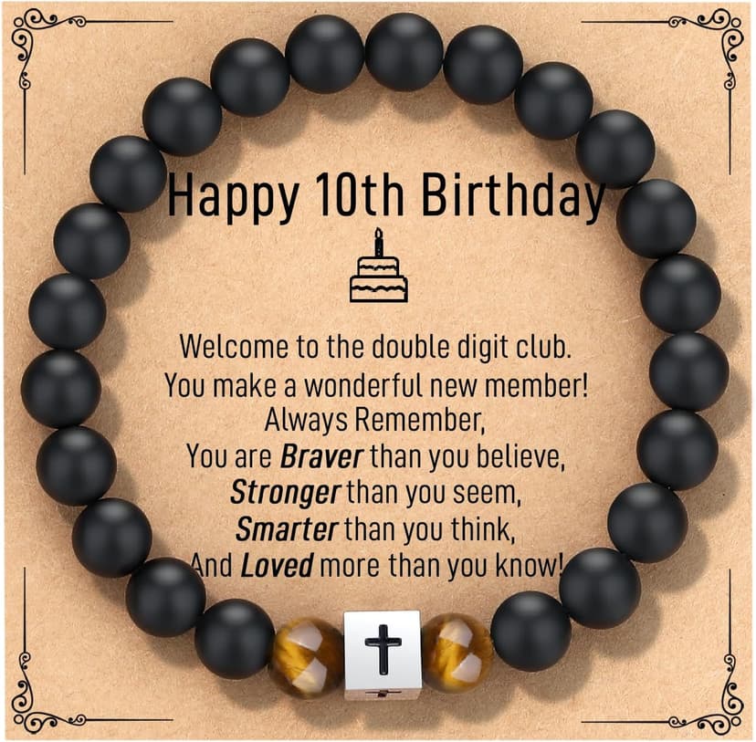 Cross Bracelet for Men - Cool 10th 13th 16th 18th 21st 30th 40th 50th 60th 70th 80th Birthday Gifts for Him, Husband, Dad, Son, Grandson, Brother...