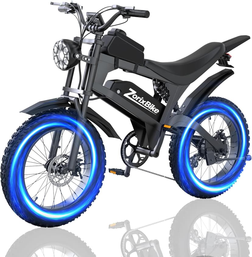 Electric Bike for Adults,48V 20AH - Peak Power 1500/3000W Brushless Motor Electric Bicycle - Max Speed 31-35MPH - Max 80 Miles Range - 20" x 4.0" Fat Tire Dirt E-Bike,7-Speed - UL 2849