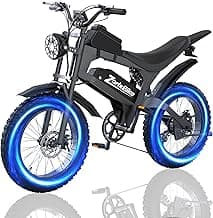 Electric Bike for Adults,48V 20AH - Peak Power 1500/3000W Brushless Motor Electric Bicycle - Max Speed 31-35MPH - Max 80 Miles Range - 20" x 4.0" Fat Tire Dirt E-Bike,7-Speed - UL 2849