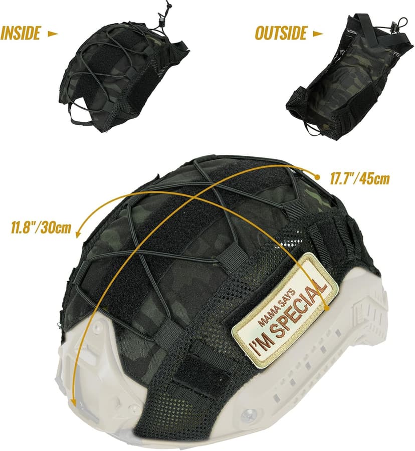 OneTigris Helmet Cover, Tactical Cloth Cover for Fast Helmet in Size L or M/L, XL or L/XL, Bump Helmet in Size XL or L/XL - ZKB12 No Helmet