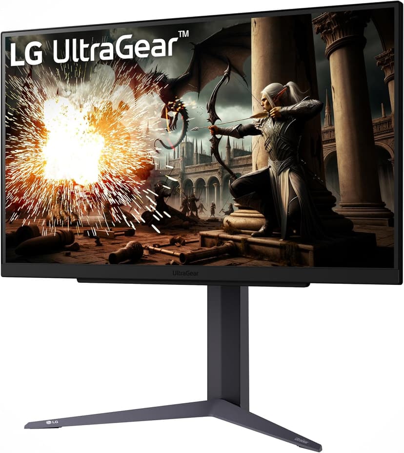 LG 27GS75Q-B 27-inch Ultragear QHD (2560x1440) Gaming Monitor, 180Hz (O/C 200Hz), 1ms, IPS, NVIDIA G-SYNC Compatible, AMD FreeSync, HDR10, Tilt/Height/Pivot Stand, HDMI, DisplayPort, Black