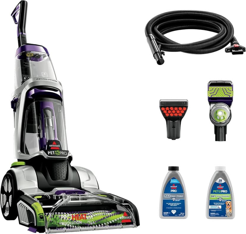 Bissell ProHeat 2X Revolution Pet Pro Plus, 3588F, Upright Deep Cleaner, 30-minute Dry Time, Dual Dirt Lifter Powerbrush, Hose & Tool Attachment, Pet Upholstery and Tough Stain Tool Included
