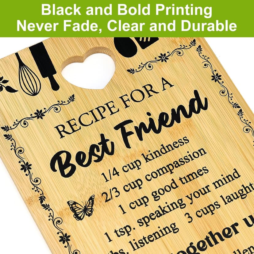 Friend Kitchen Gift Bamboo Cutting Board Decorative Unique Birthday Present Xmas Charcuterie Boards for Friends Christmas Wooden Cheese Board Thanksgiving Friendship Gifts Chopping Board
