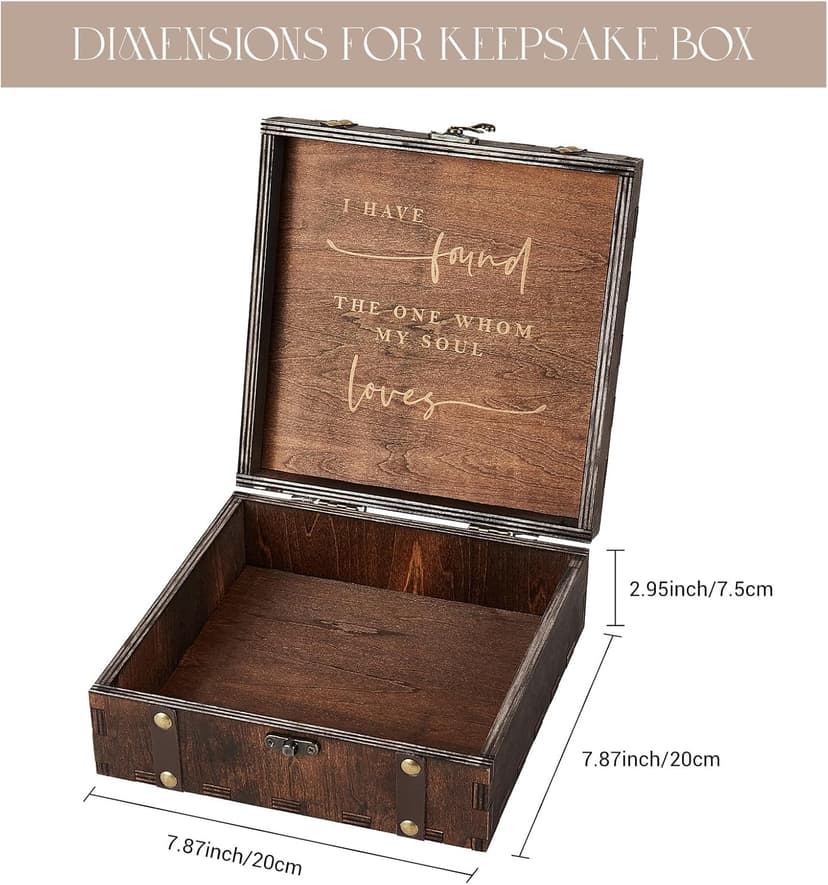 AW BRIDAL Mr and Mrs Wedding Keepsake Box for Couples, Wooden Memory Boxes with Lids, Bridal Shower Gifts for Bride Bachelorette Party, 2025 Engagement Gift for Newlyweds and Marriage Couple