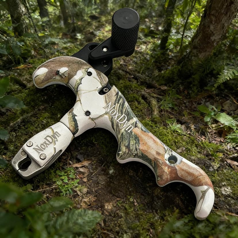 Archery Bow Release for Compound Bow, 4-Finger Adjustable Sensitivity Thumb Release Aid, 360° Rotatable Head for Hunting and Target Practice (Camouflage)