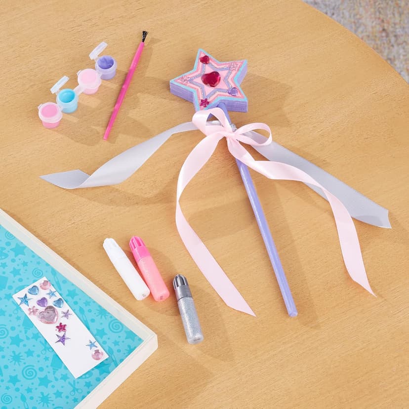 27 Piece Arts & Crafts Activity, Princess Pretend Play, Wooden Star, Paint, Gems, Ribbons, Preschool Toys for Kids, Ages 4+ Melissa & Doug Created by Me Princess Wand Wooden Craft Kit B00S6UZUSS