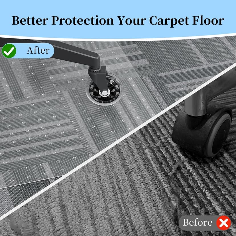 Tonaus Office Chair Mat for Carpet, 48"×36" Carpet Chair Mat for Low Pile Carpets, 2.2mm Transparent