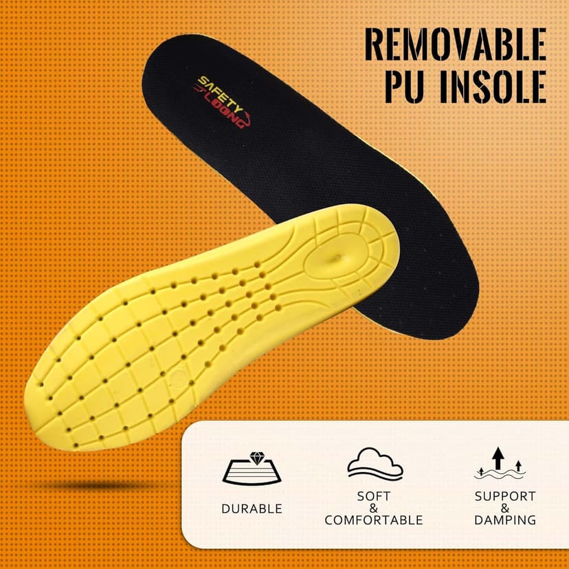 SAFETY LOONG Work Boots for Men Waterproof Soft Toe Non Slip Comfortable Leather Workboots