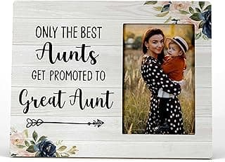 FONDCANYON Aunt Picture Frame, Only the Best Aunts Get Promoted to Great Aunt Picture Photo Frame, Pregnancy Announcements, Pregnancy Announcements for Family, 4x6 Picture Frame