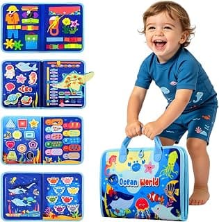 Winblo Toddler Busy Board - Montessori Toys for Toddler Boy Girl Birthday Gift, Educational Learning Sensory Busy Book for Toddlers Boys, Toddlers Activities Travel Toys for Airplane Car B0GYQZCVWG