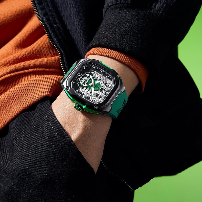 LILUOKE Mens Watches, Wrist Watches Luminous Design, Big Face Fashion Quartz Black Watch 30ATM, Casual Watch for Men Unique Gifts for Men