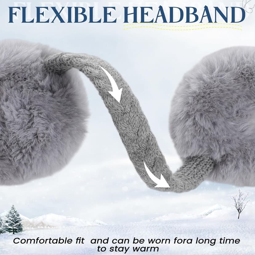 Pleneal Ear Muffs for Winter Women, Foldable Earmuffs Faux Fur Warm Ear Warmers for Women, Outdoor Cute Ear Covers for Girls