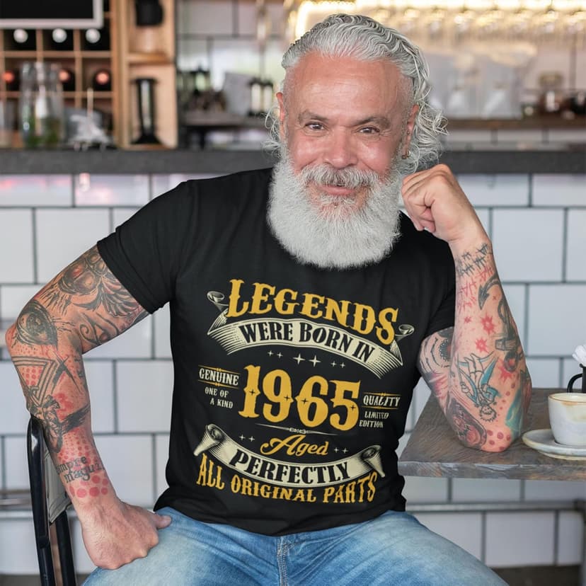 60th Birthday Shirt for Men, Legends were Born in 1965, Vintage 60 Years Old Tee T Shirt