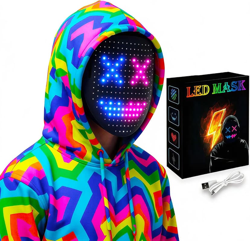 Gift for Halloween Digital Mask Birthday Christmas Rave Party,Cool Toy for Kids Adults,50 Changing Face Patterns,Rechargeable MEGOO Led Light up Mask with Gesture Sensing, Halloween Gifts for Teen Boys B09Y9DT9W7