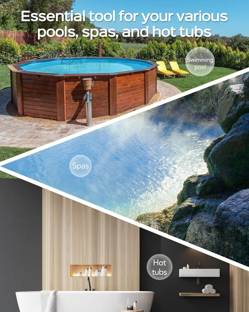 (2025 New) WYBOT Hyson 100 Handheld Pool Vacuum with Two Brush Heads, Cordless Pool Vacuum for Above Ground Pool, Telescopic Pole, 60 Mins Runtime, Deep Cleaning for Spa/Hot Tub/Small Pool