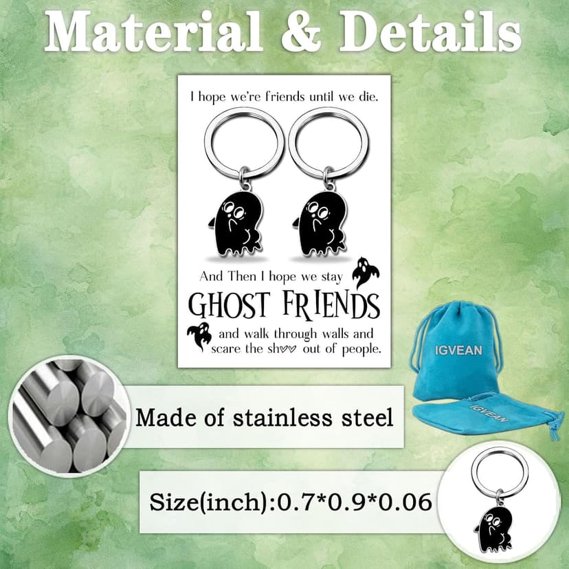Cute Halloween Gifts Ghost Keychain Boo Basket Stuff Halloween Themed Gifts Boo Basket Gift Ideas Funny Friend Gift for Women Bestie Sisters Friendship Present