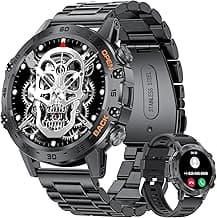 SUNKTA Military Smart Watch for Men(Answer/Dial Calls),100 Sports Modes, 5ATM Waterproof Fitness Watch with Heart Rate/SpO2/Blood Pressure for Android and iOS,1.39''HD DIY Screen Smartwatch Black