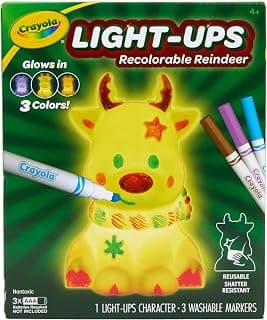 Crayola Light Ups Reindeer, Recolorable Light Up Toy for Kids, Reindeer Decor, Glow in the Dark, Holiday Gift for Kids, Ages 4+ B0DSQN9BBJ