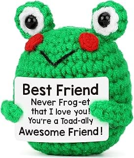 LEJIAJINW Friendship for Women Birthday Bestie BFF Sister, Birthday Gifts for Women Friends, Mini Cute Handmade Frog Positive Gift Ideas Christmas Thanksgiving Valentines Day for Her