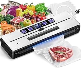 KingSom Vacuum Sealer Machine, 8 in1 Food Vacuum Sealers with Digital Timer,80KPA Compact Vacuum Sealer for food,Build-in Cutter,Dry/Moist/Moist+/Soft Modes,food Sealer Vacuum Sealers with Vacuum Bags