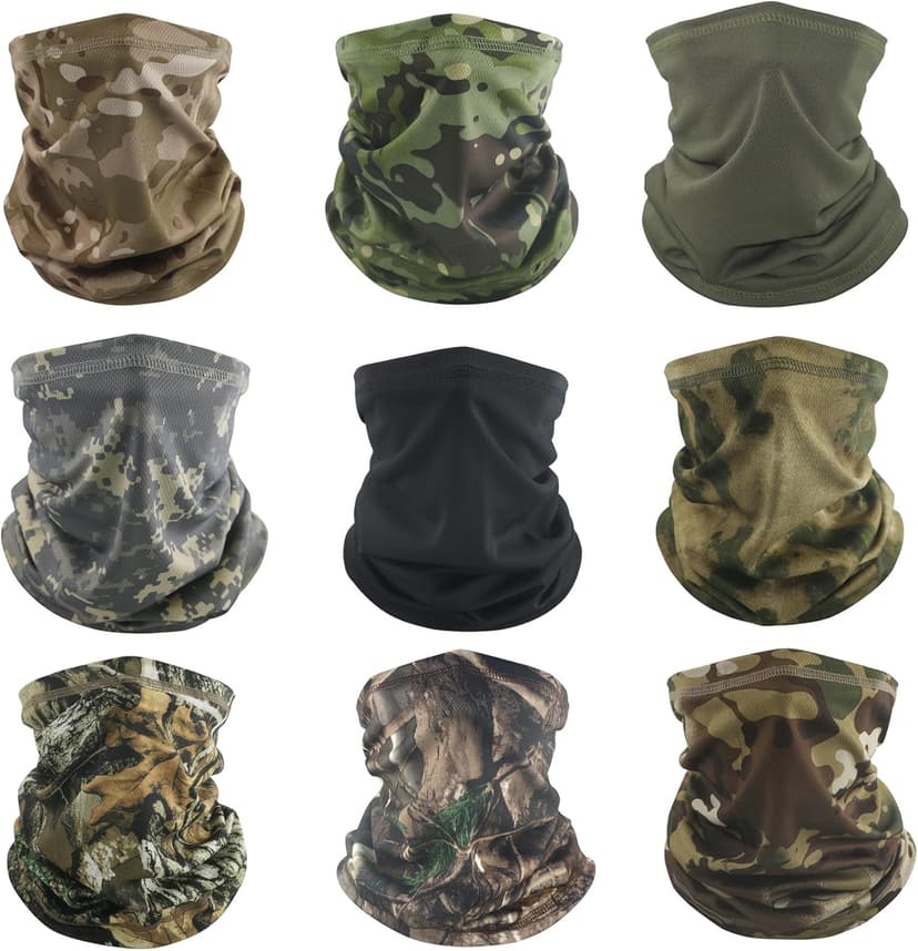 Volein Neck Gaiter Face Mask, Sun Cooling Dust Camouflage Face Shield, Reusable Washable Bandana
